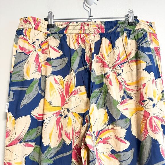 Jisora Large Floral Tropical Pull-On Wide Leg Pants Size XL - Picture 8 of 10